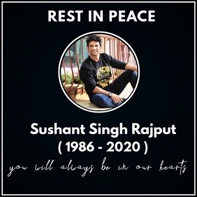 rest in peace sushant singh rajput RIP Instagram Post template