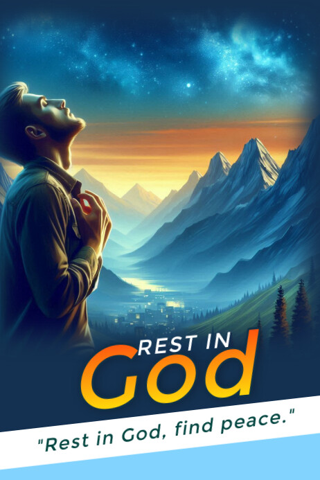 God Rested Sign Rest on God Template | PosterMyWall