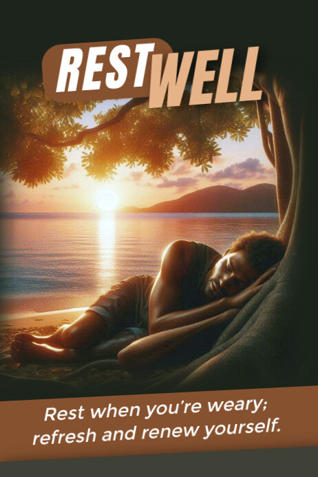 rest well Poster template