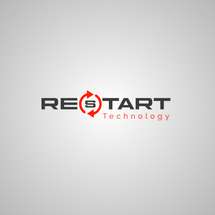 White Restart Technology Logos Template | PosterMyWall