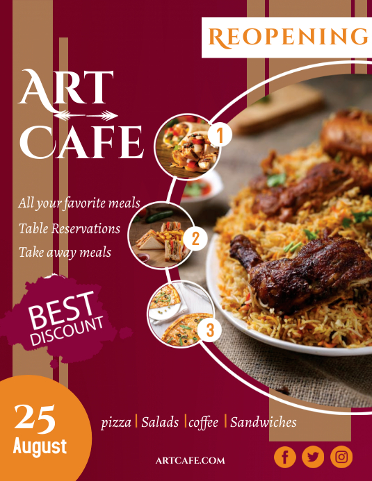 Restaurant Cafe Wiedereroffnung Poster Flyer Vorlage Postermywall