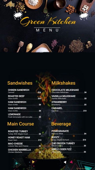 Restaurant, catering services catering menu, Instagram Story template