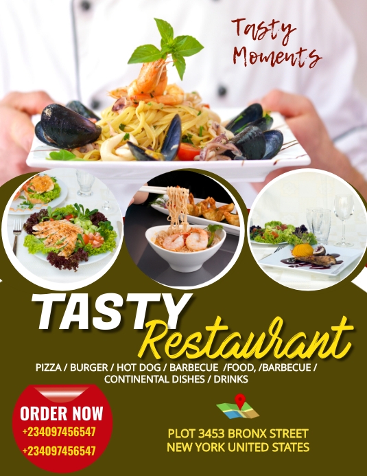 Restaurant (1) Folheto (US Letter) template
