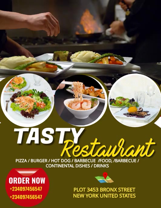 Restaurant (1) Flyer (US Letter) template
