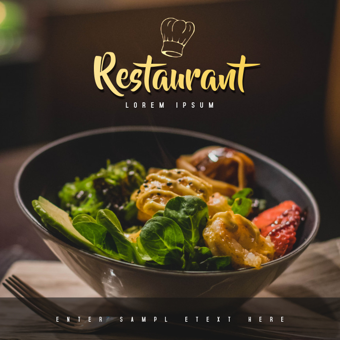 Restaurant Ad Template Album Cover