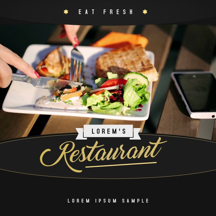 Restaurant Ad Video Cuadrado (1:1) template