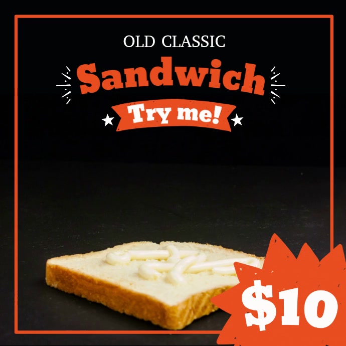 Copy of Restaurant Ad With Sandwich Video Template PosterMyWall