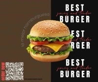 restaurant ads, menus, hamburgers, food ads, marketing, fast food, video ads Rectángulo Grande template