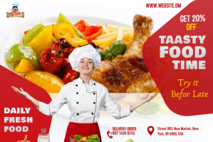 Restaurant ads Etykieta template