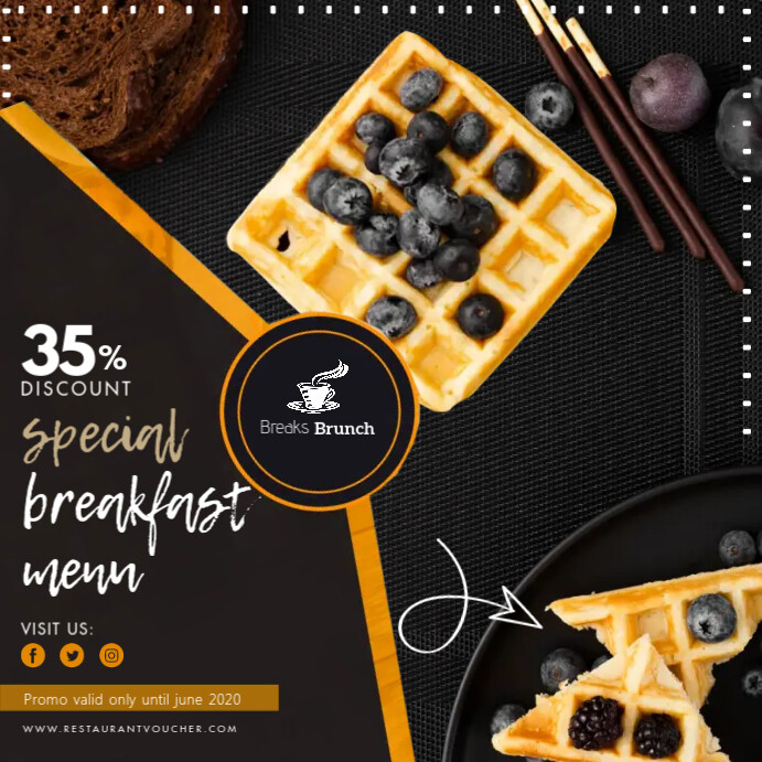 Restaurant All Day Breakfast Ad Template | PosterMyWall