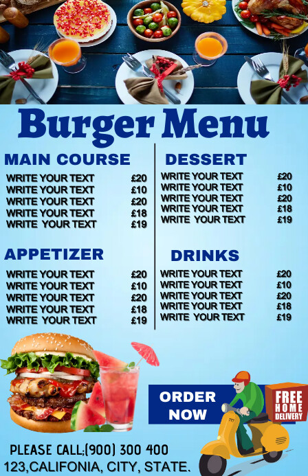 Delivery In Menu Copy of restaurant and menu food delivery | PosterMyWall