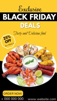 Restaurant balck friday deals Digital Display (9:16) template