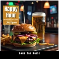 Restaurant Bar Flyer Square (1:1) template