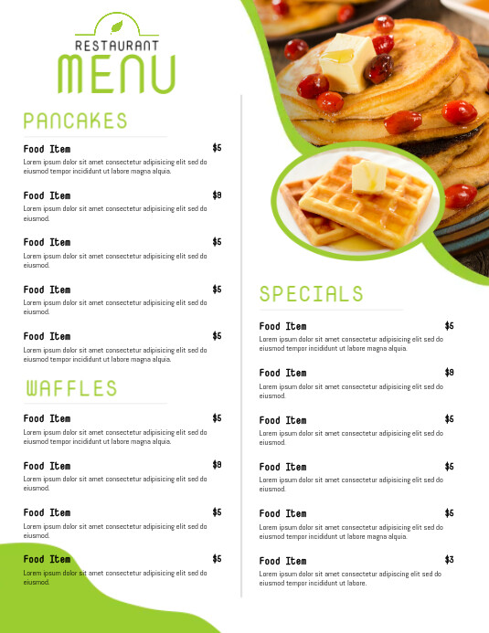 Restaurant Breakfast Menus Template | PosterMyWall