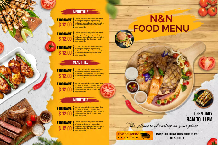 Restaurant brochure menu Template | PosterMyWall