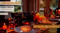restaurant catering ad, thankgiving menu, invitation Presentation (16:9) template