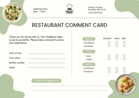 Restaurant Comment Card Survey Postcard template