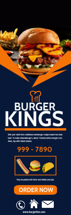 Restaurant delivery flyer Bannier 2' × 6' template