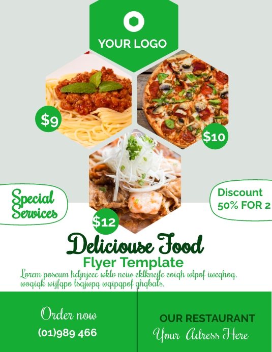 restaurant Volantino (US Letter) template