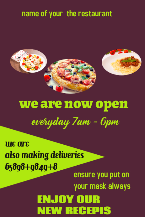 RESTAURANT Template | PosterMyWall
