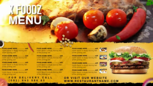 Restaurant digital menu video Digitalanzeige (16:9) template