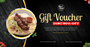 Black Gift Voucher Promotion Facebook Group Cover Photo Template