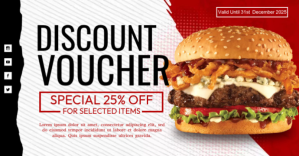 White Discount Voucher Facebook Group Cover Photo Template