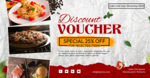 White Discount Voucher Facebook Group Cover Photo Template