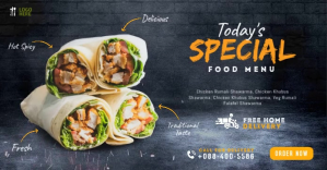 Restaurant Facebook Ad Banner Facebook-Anzeige template