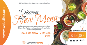 restaurant facebook advertising light yellow Facebook-annonce template