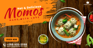 Orange Momos Promotion Facebook Shared Image Template