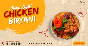 Orange Restaurant Promotion Facebook Shared Image Template