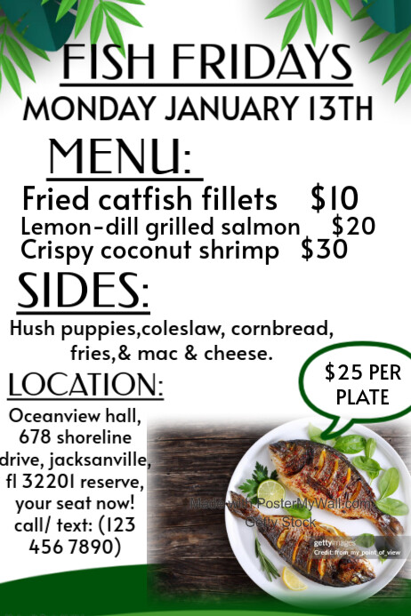 Restaurant Fish Fridays Special Poster Template | PosterMyWall