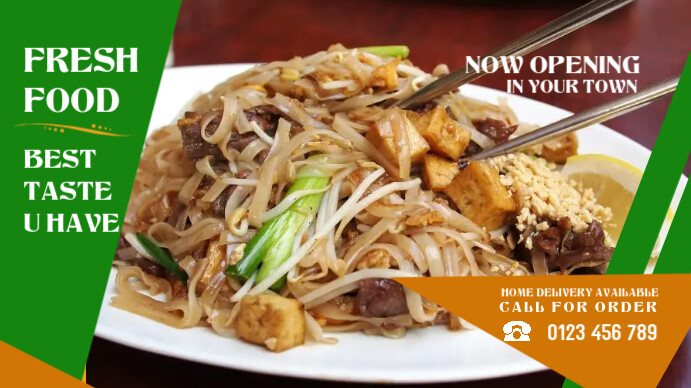 RESTAURANT FLYER,SMALL BUSINESS FLYER Digital Display (16:9) template