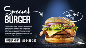 Restaurant flyer Display digitale (16:9) template