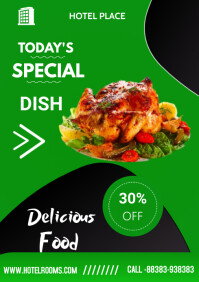 restaurant flyer A3 template