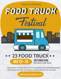 白色 Food Truck Festival Flyer Template