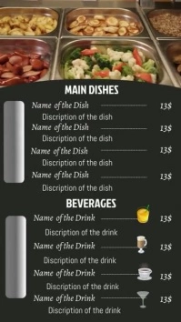 Restaurant flyer Digital Display (9:16) template