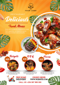 Restaurant flyer A4 template
