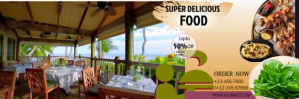 Restaurant flyer Twitter Banner template