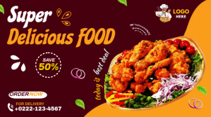 Rød Food Promotion Twitter-opslag Template