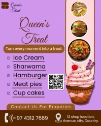 Restaurant flyer design Instagram Portrait template