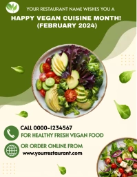 Restaurant flyer for vegan month 2024 template