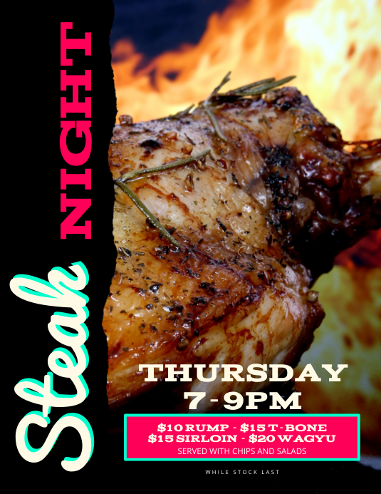 Restaurant Flyer Template Folheto (US Letter)