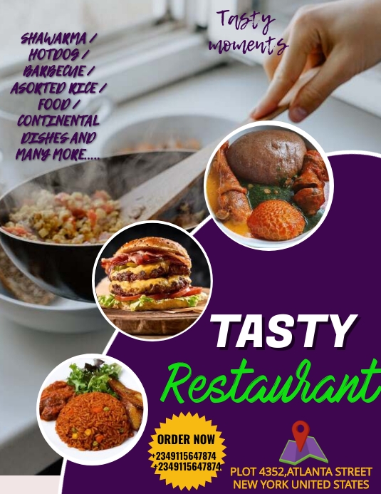 restaurant flyers Pamflet (VSA Brief) template