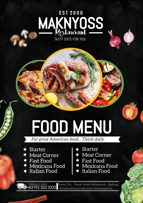 Restaurant Food Menu Ads Template | PosterMyWall