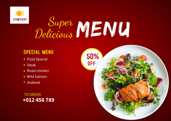 Restaurant Food Menu Banner Template | PosterMyWall