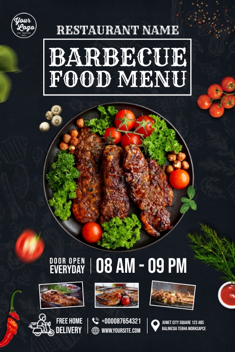 Restaurant Food Menu Cover Template | PosterMyWall