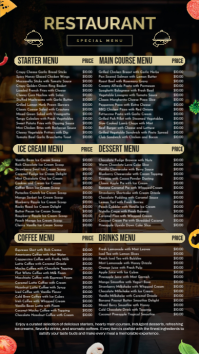 Black Restaurant Menu Instagram Story Template