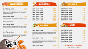 Restaurant Food Menu Pantalla Digital (16:9) template